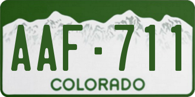 CO license plate AAF711