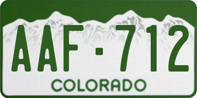 CO license plate AAF712