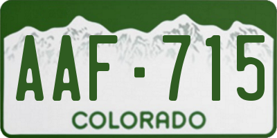 CO license plate AAF715