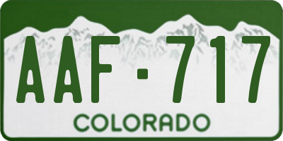 CO license plate AAF717