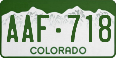 CO license plate AAF718