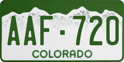 CO license plate AAF720
