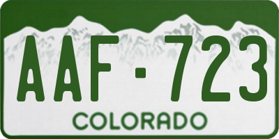 CO license plate AAF723