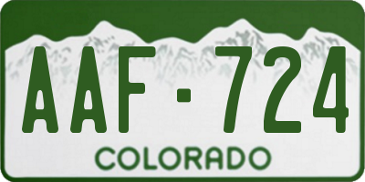 CO license plate AAF724