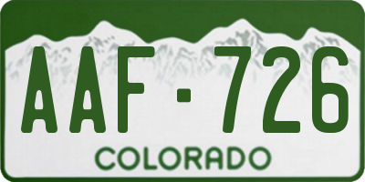 CO license plate AAF726