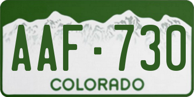 CO license plate AAF730