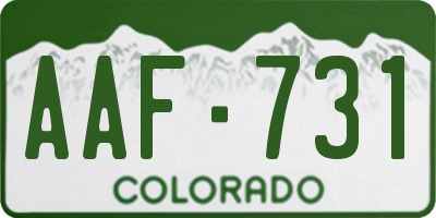 CO license plate AAF731