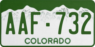 CO license plate AAF732