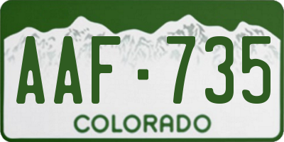 CO license plate AAF735