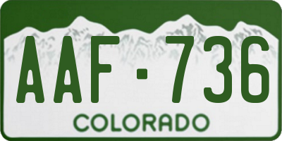 CO license plate AAF736