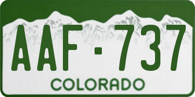 CO license plate AAF737
