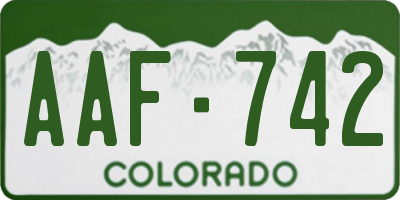 CO license plate AAF742