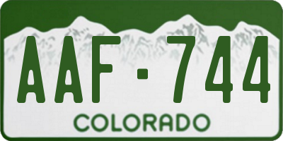 CO license plate AAF744