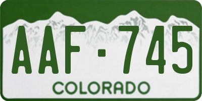 CO license plate AAF745