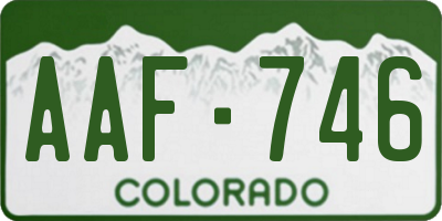 CO license plate AAF746