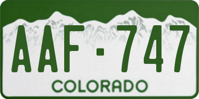 CO license plate AAF747