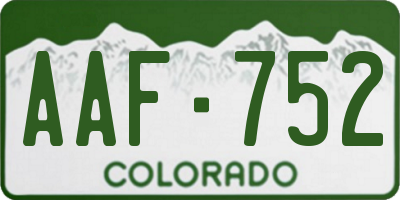 CO license plate AAF752