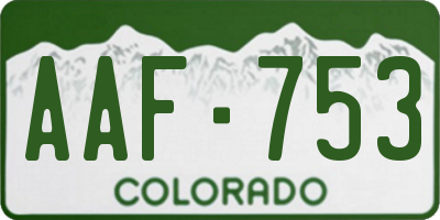 CO license plate AAF753