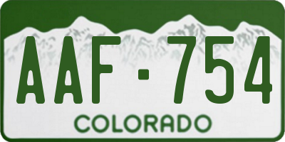 CO license plate AAF754