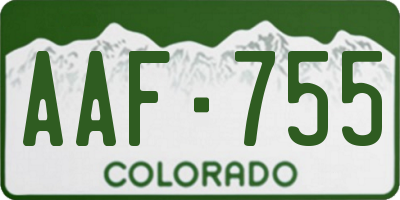 CO license plate AAF755