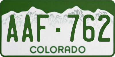 CO license plate AAF762