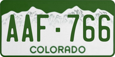 CO license plate AAF766