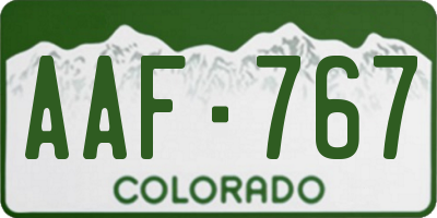 CO license plate AAF767