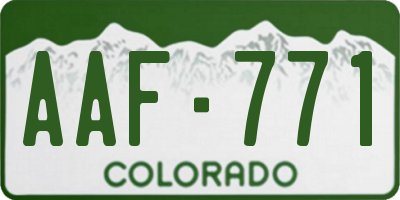 CO license plate AAF771