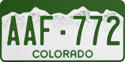 CO license plate AAF772