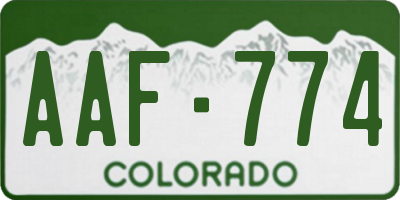 CO license plate AAF774