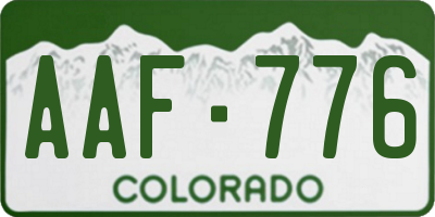 CO license plate AAF776