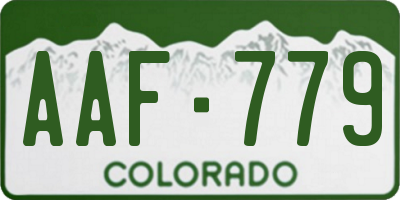 CO license plate AAF779
