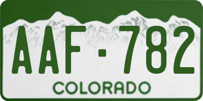 CO license plate AAF782