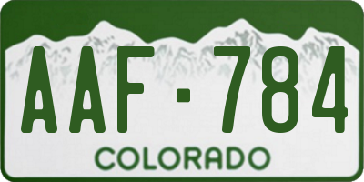 CO license plate AAF784
