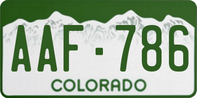 CO license plate AAF786