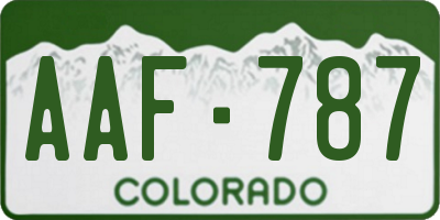 CO license plate AAF787