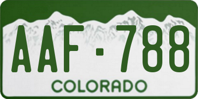 CO license plate AAF788