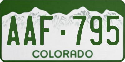 CO license plate AAF795