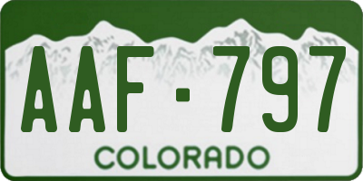 CO license plate AAF797