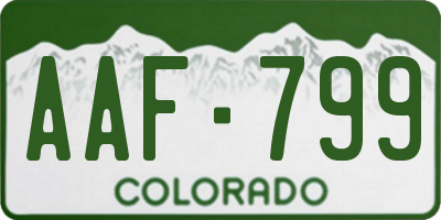 CO license plate AAF799