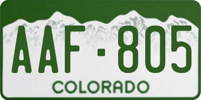 CO license plate AAF805