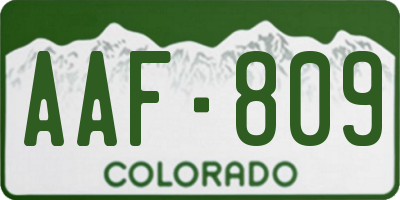 CO license plate AAF809