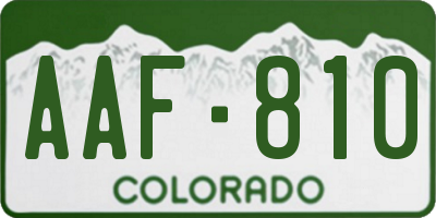 CO license plate AAF810