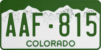 CO license plate AAF815
