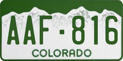 CO license plate AAF816