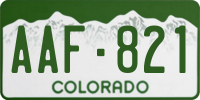 CO license plate AAF821