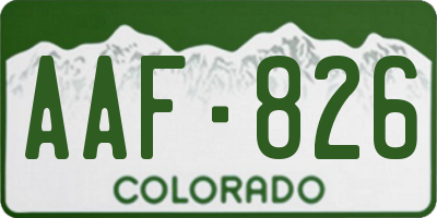 CO license plate AAF826