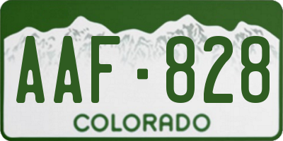 CO license plate AAF828