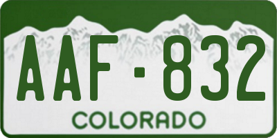 CO license plate AAF832