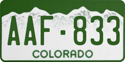 CO license plate AAF833